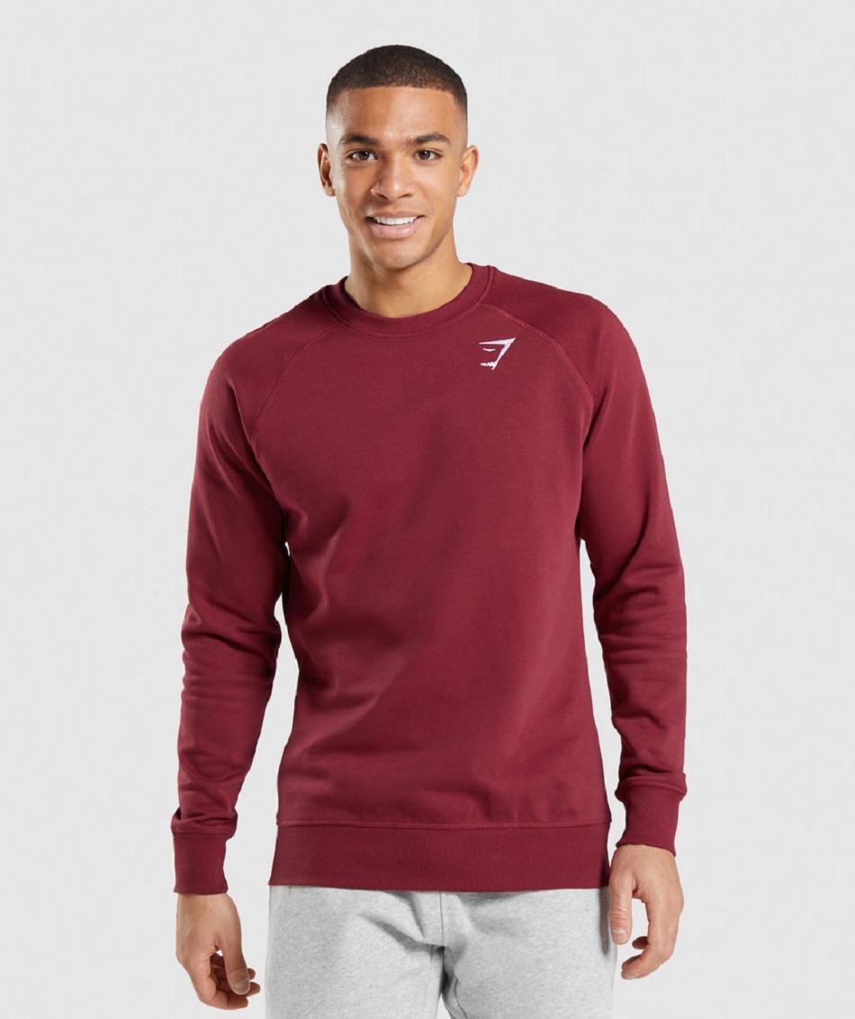 Gymshark Crest Sweatshirt Muške Accessories Bordo Crvene | HR 2772KOR